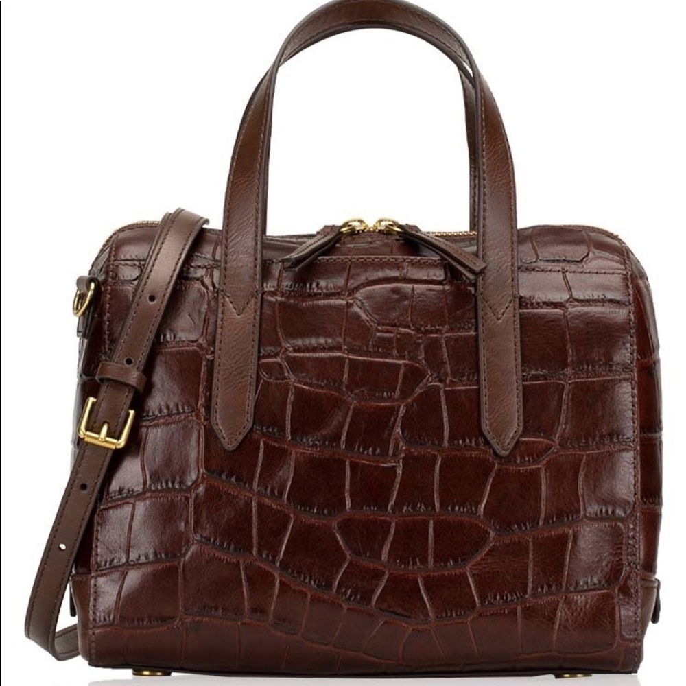 Fossil Sydney Satchel | Croc Embossed